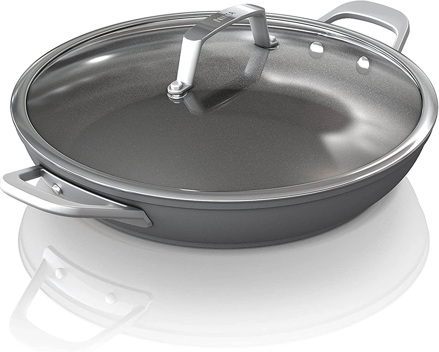 Ninja Foodi NeverStick Premium 6.5 Qt. Stock Pot with Glass Lid, Gray