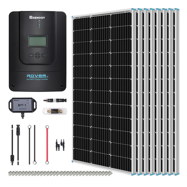 Renogy RKIT800DPM-RVR60 - 800W 12V Monocrystalline Solar Premium Kit w/Rover 60A Charger Controller