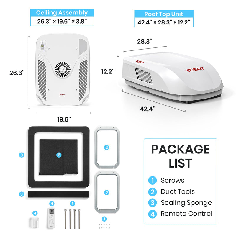 TOSOT - 15,000 BTU RV Air Conditioner with Heat Pump