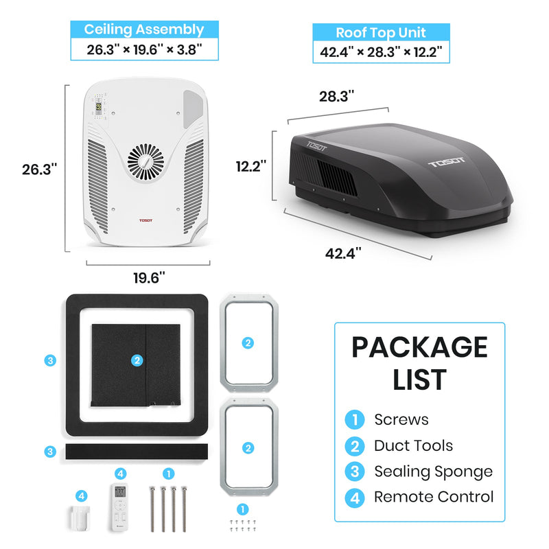 TOSOT - 15,000 BTU RV Air Conditioner with Heat Pump