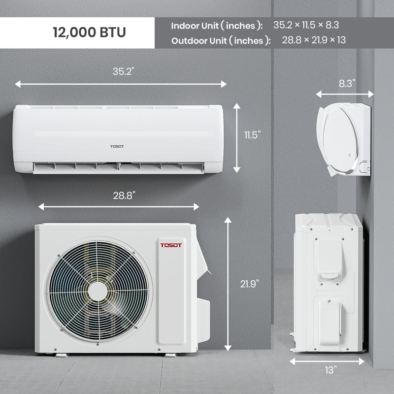 TOSOT - 12,000 BTU  Mini-Split Heat Pump Air Conditioner-120V