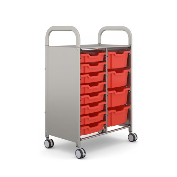 Gratnells Callero Plus Double Cart with Shallow and Deep Trays  40.9x18.5x41.5in