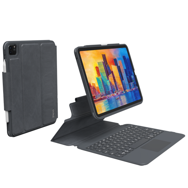 Zagg - Funda con teclado Bluetooth Pro Keys para Apple iPad Pro 11 (2021/2020/2018) - Negro y gris