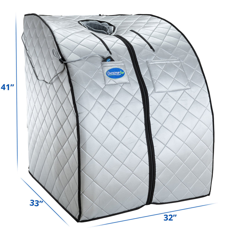 Durasage Health - Large Portable Low EMF Negative Ion Indoor Sauna with Chair and Heated Footpad Included - Silver