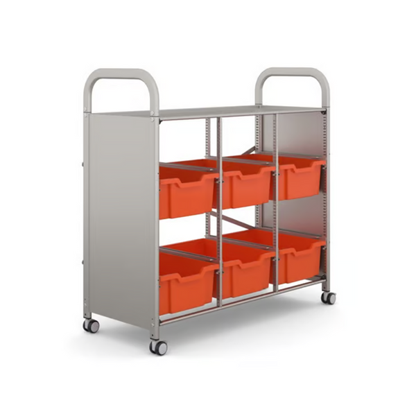 Gratnells Callero Plus Library Cart with Deep Trays  40.9 x 18.5 x 41.5 in