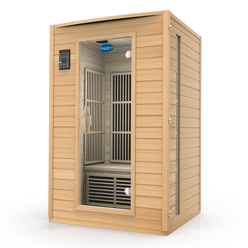 Durasage Health - 2-Person Carbon Infrared Sauna - Canadian Hemlock Wooden Sauna - 1700 Watts - Premium Audio