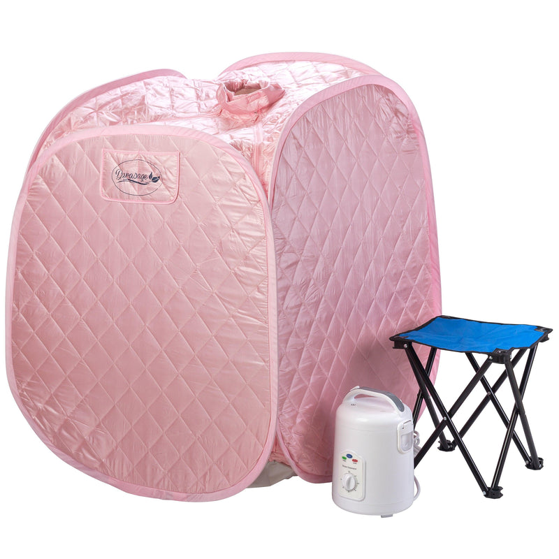 Durasage Health - Durasage Personal Foldable Steam Sauna for Relaxation at Home, 60 Minute Timer, 800 Watt Steam Generator, Chair Included - Light Pink