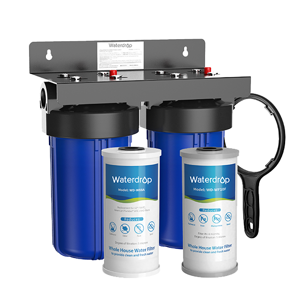 Waterdrop - 2-Stage Whole House Water Filter System Reduce Iron&Manganese