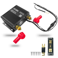 Kit de aislador de batería dual Acopower, cargador automático inteligente de batería doble VSR completo sensible al voltaje de 12 V y 200 A, apto para SUV, vehículos marinos, UTV, vehículos todo terreno, vehículos recreativos, barcos, caravanas y camiones