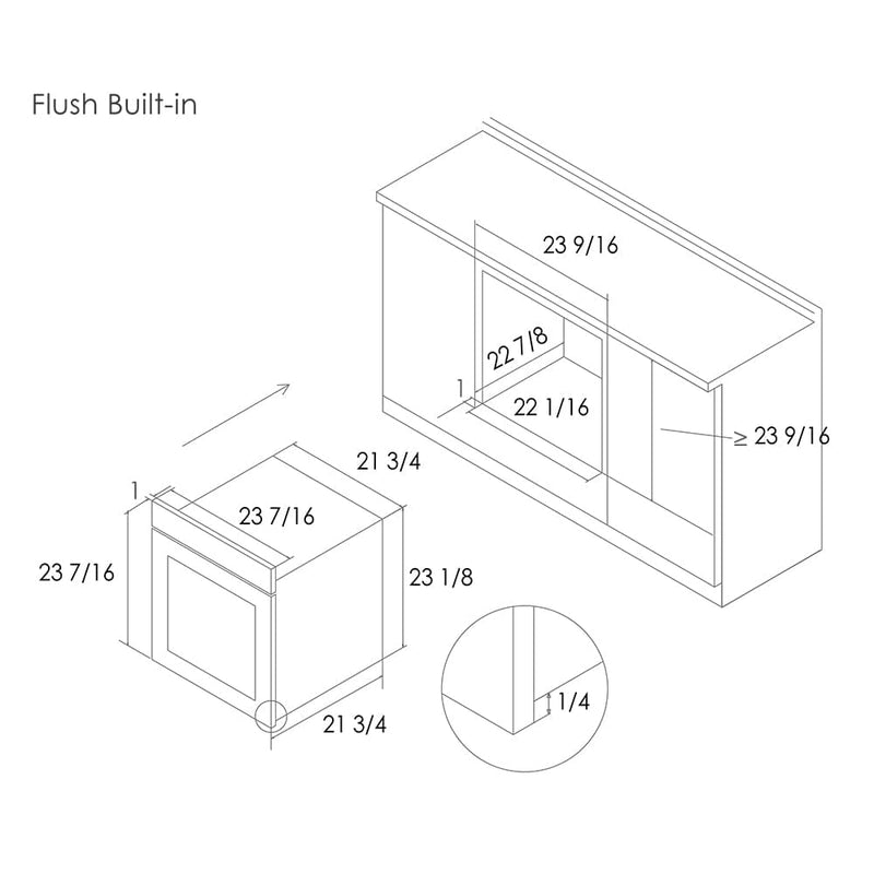 FOTILE - Horno de convección de vidrio templado empotrado de 24" | KSG7003A