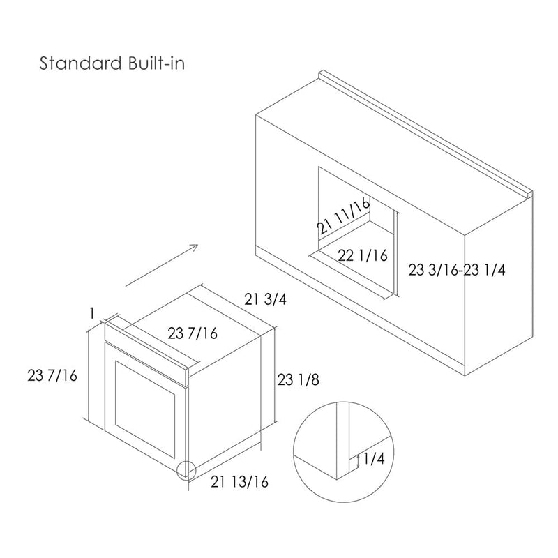 FOTILE - Horno de convección de vidrio templado empotrado de 24" | KSG7003A