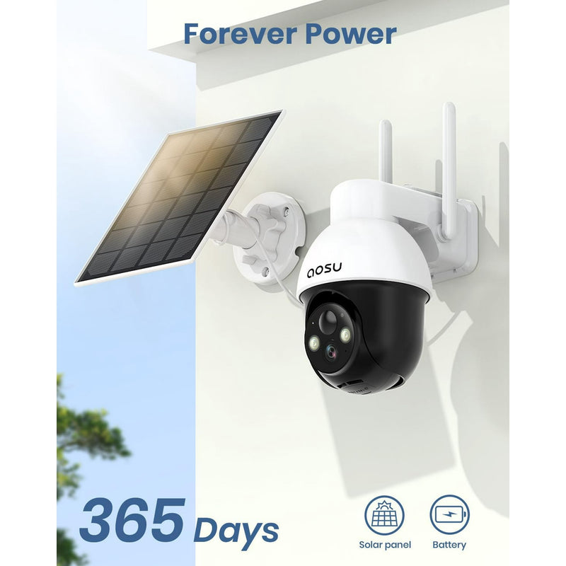 AOSU Solar/Battery Powered Wireless Outdoor Security Camera- C9L2BA11