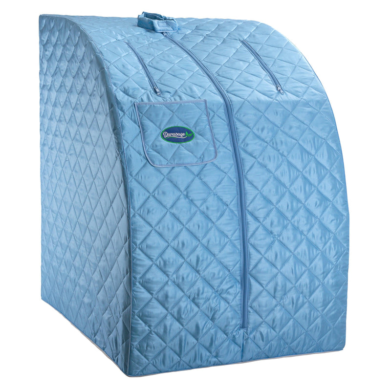 Durasage Health - Durasage Lightweight Portable Personal Steam Sauna Spa for Relaxation at Home, 60 Minute Timer, 800 Watt Steam Generator, Chair Included - Light Blue