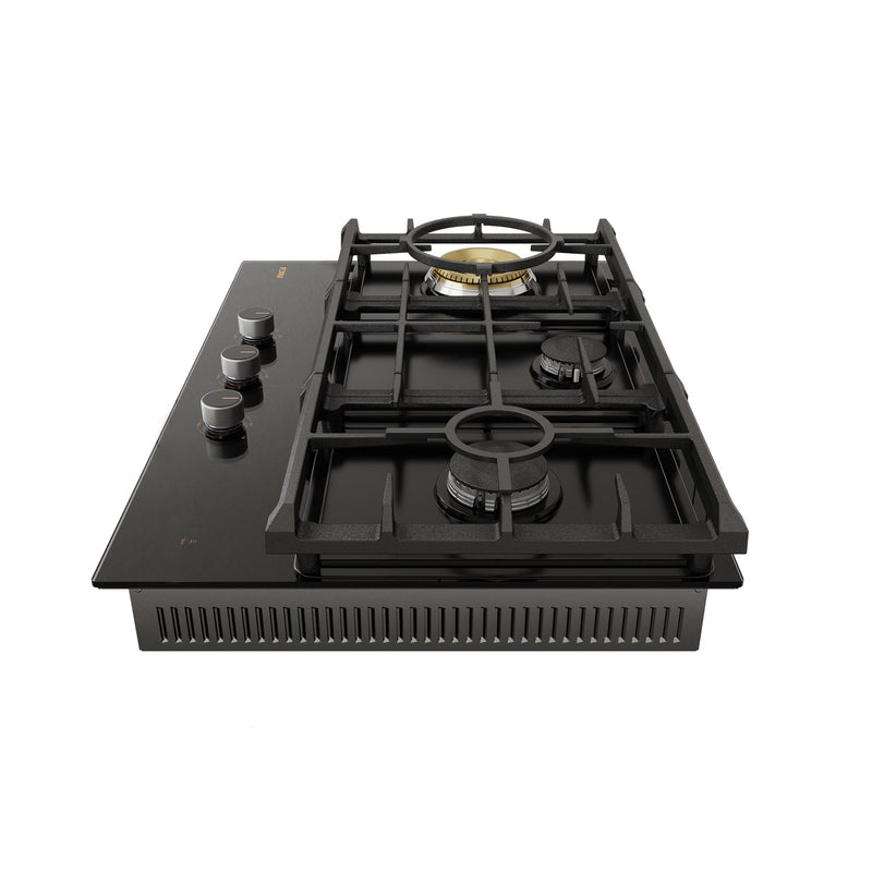 FOTILE - Serie de cocinas a gas de tres anillos con vidrio templado de 30" | GLG30301