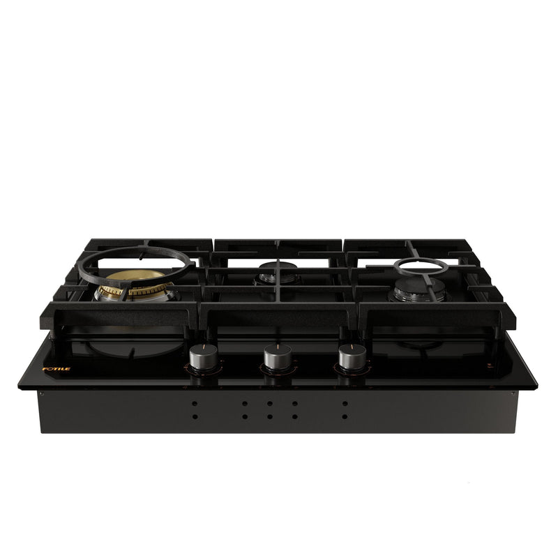 FOTILE - Serie de cocinas a gas de tres anillos con vidrio templado de 30" | GLG30301