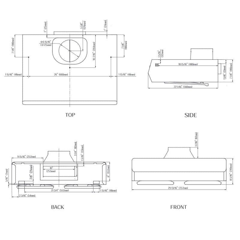 FOTILE - Horno de microondas convertible de 30"/36" debajo del gabinete Serie Pixie Air | UQG3002 / UQG3602