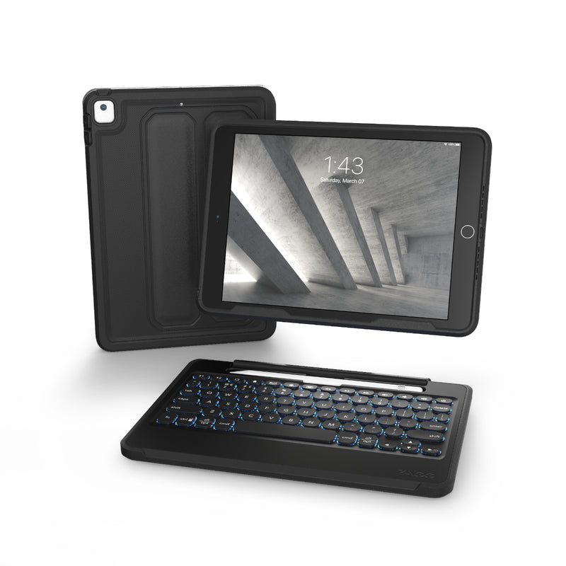 Zagg - Funda y teclado Rugged Book Go para Apple iPad 10.2 / Air 10.5 / Pro 10.5 - Negro