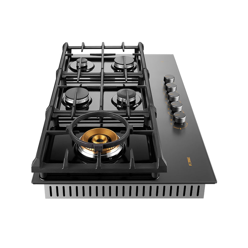 FOTILE - Serie de cocinas a gas de tres anillos con vidrio antirreflejo de 36" | GLG36501