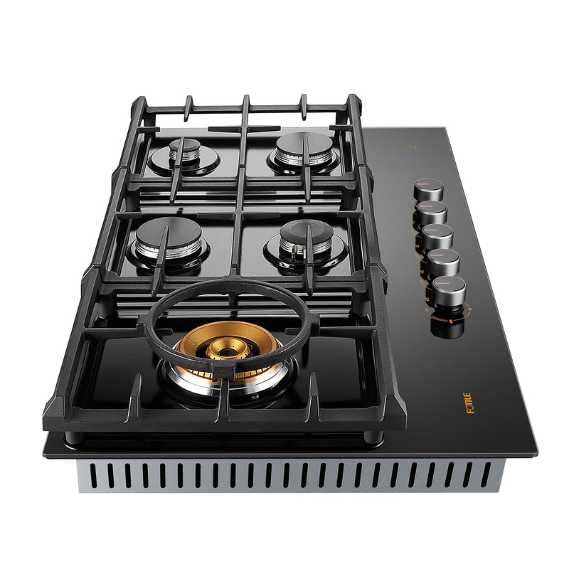 FOTILE - Serie de cocinas a gas de tres anillos con vidrio antirreflejo de 36" | GLG36501