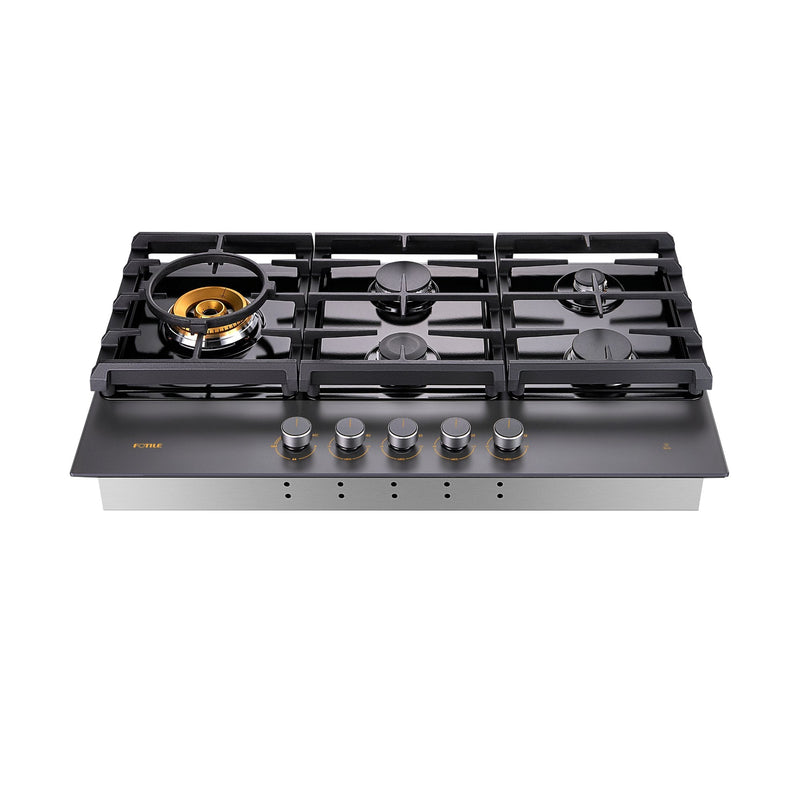 FOTILE - Serie de cocinas a gas de tres anillos con vidrio antirreflejo de 36" | GLG36501