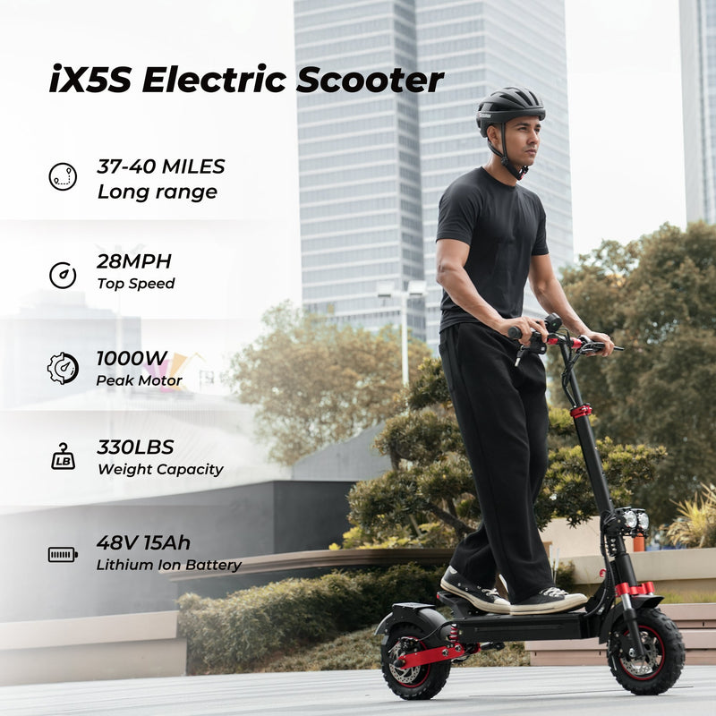 Patinete eléctrico iScooter iX5S 1000W con neumáticos todoterreno de 11"