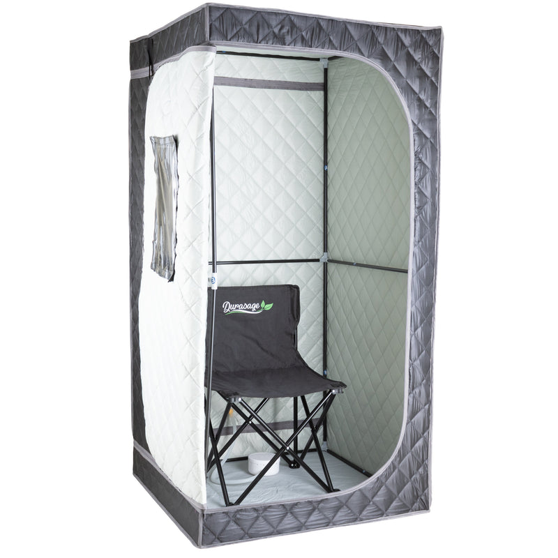 Durasage Health - Durasage Portable Full Body Steam Sauna for at Home | 1200W 2.6L Steam Generator Including Remote Control | Portable Chair (1-Person)