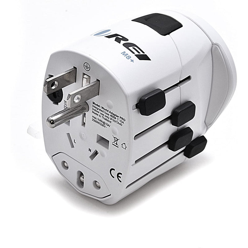 World Travel Adapter Plug International- All in One- 1 USB- Compact Design (M8-PLUS)