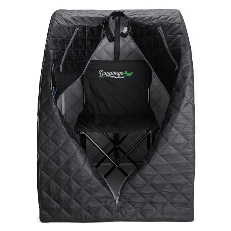 Durasage Health - Personal Steam Sauna for Weight Loss, Detox & Relaxation at Home, Chair Included - (Black)