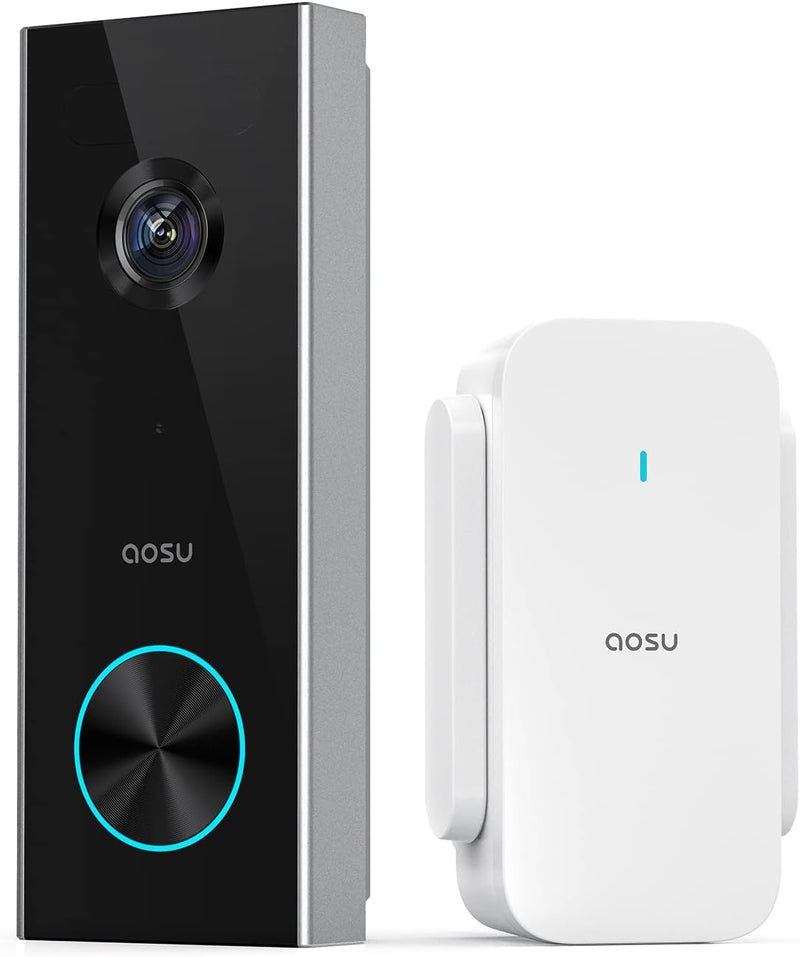 AOSU V8P Wireless 2K Battery Powered Video Doorbell Camera