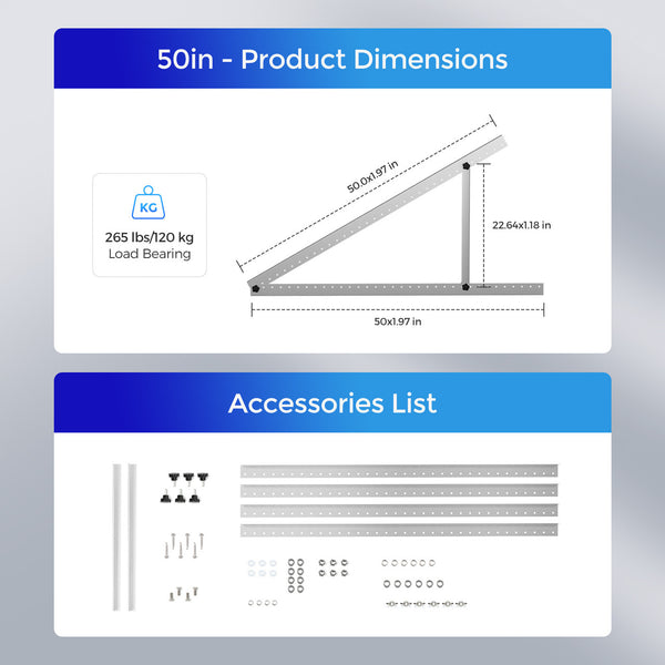 Renogy 50Inch Tilt Mount Brackets