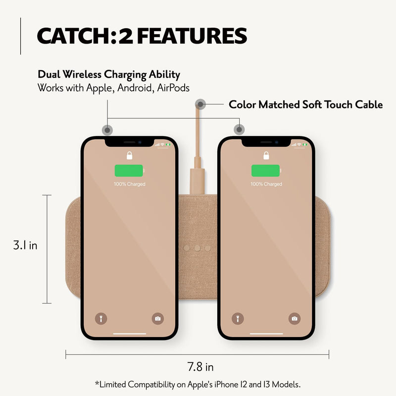 Courant - Catch:2 Essentials Wireless Charging Pad - Camel