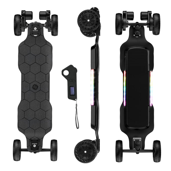 isinwheel V10 Off Road Electric Skateboard with Ambient Light & Remote Control