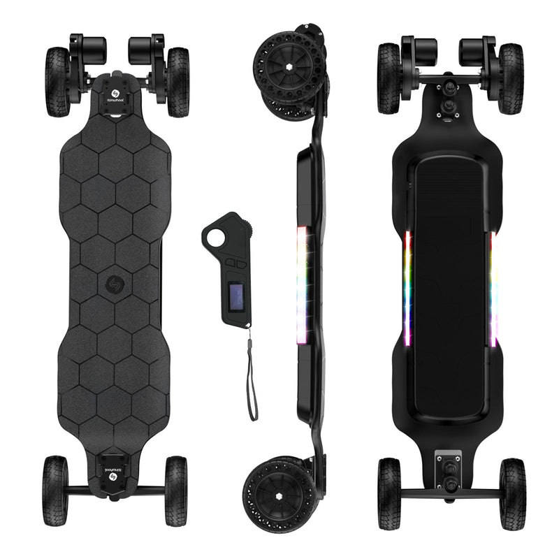 Patineta eléctrica todoterreno isinwheel V10 con luz ambiental y control remoto