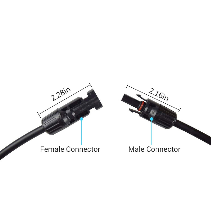 Renogy RNG-EXTCB-5FT-10 - Renogy 5 Feet 10AWG Solar Extension Cable with MC4 Female and Male connectors