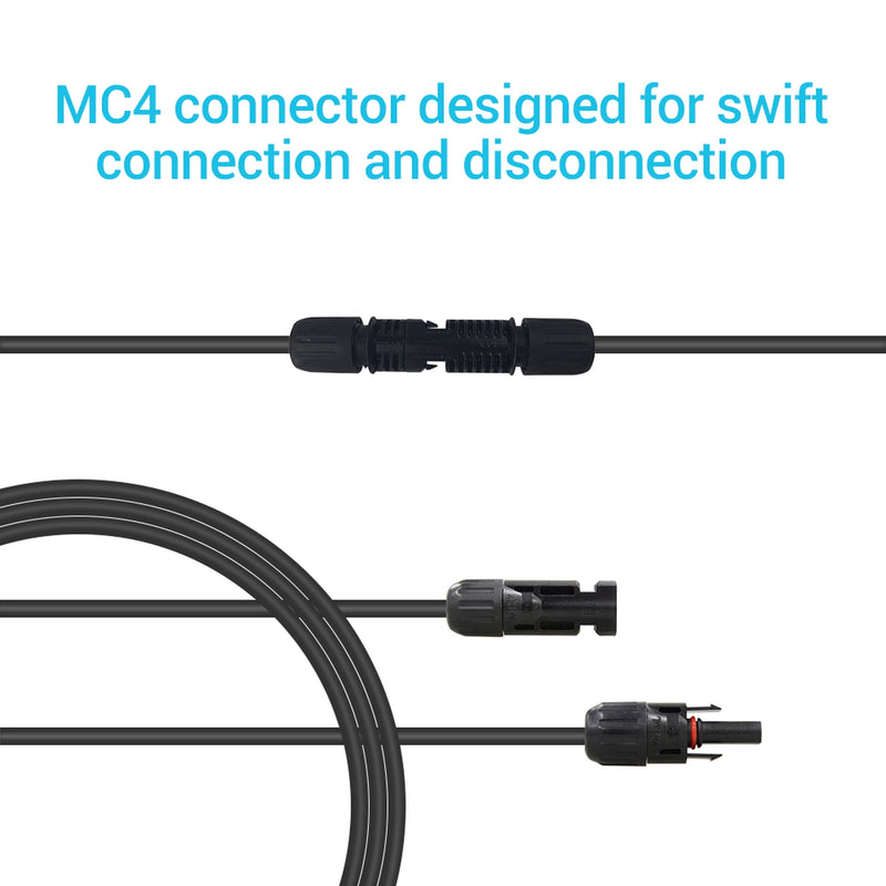 Renogy RNG-EXTCB-5FT-10 - Renogy 5 Feet 10AWG Solar Extension Cable with MC4 Female and Male connectors