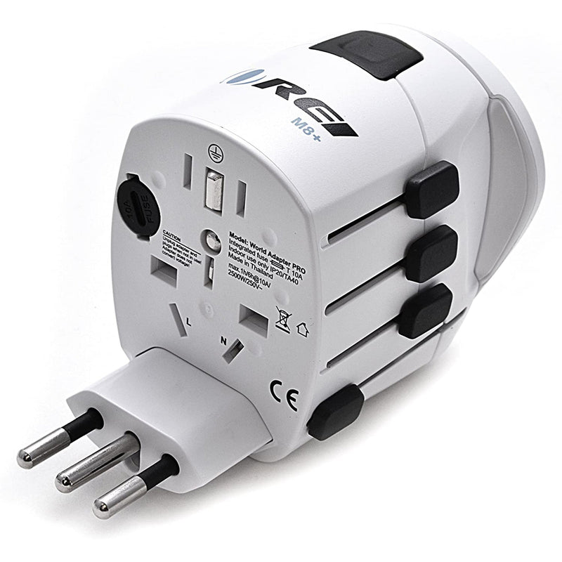 World Travel Adapter Plug International- All in One- 1 USB- Compact Design (M8-PLUS)