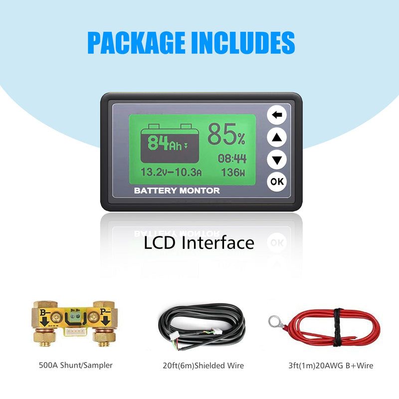 Acopower For Inverter  500A Koulo Meter
Battery Monitor