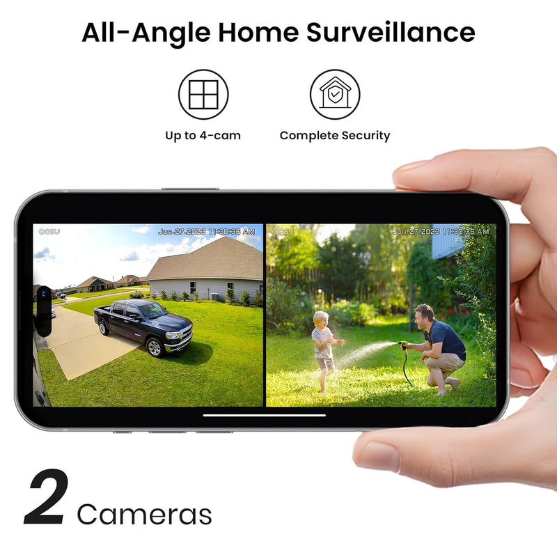 AOSU 2K Security Cameras Outdoor Wireless 2 Camera-Kit-C9C3CA11