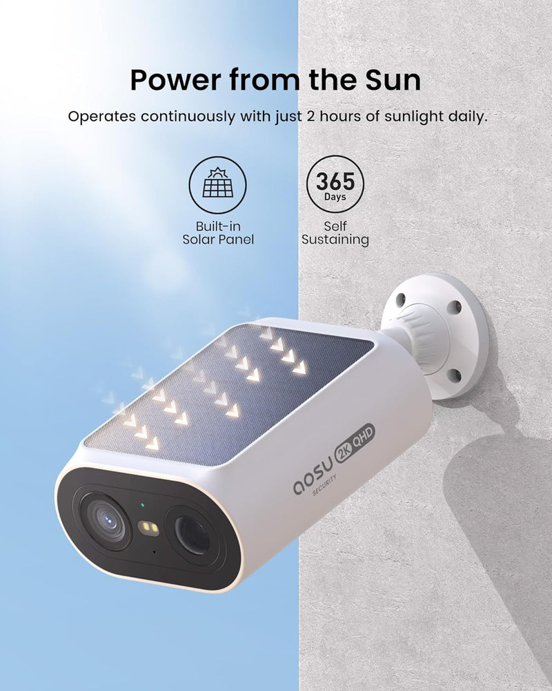 AOSU Solar Security Cameras Wireless Outdoor 2 Camera Kit - C8E2DA11