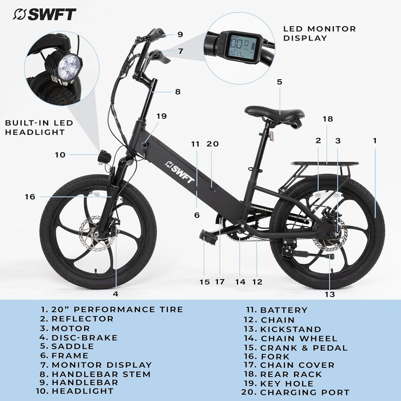 Bicicleta eléctrica ligera SWFT RX - Negra