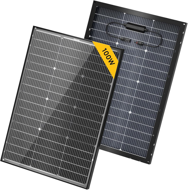 Panel solar bifacial BougeRV 16BB tipo N de 12 V/24 V y 100 vatios