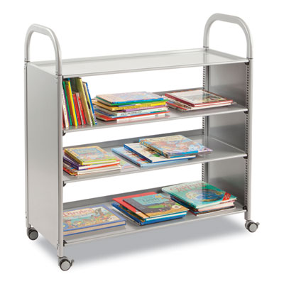 Carrito para libros con estantes planos Gratnells Callero de 40,20 x 16,90 x 41,50 pulgadas de acero