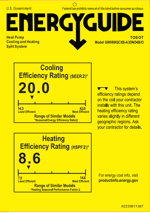 TOSOT - 9,000 BTU Mini-Split Heat Pump Air Conditioner-120V