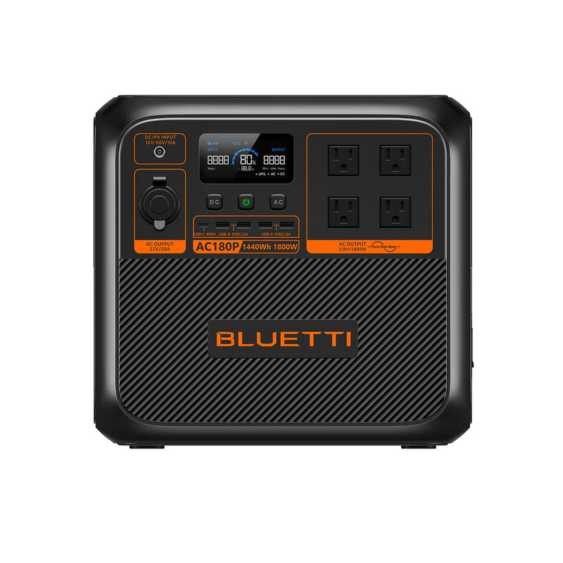 BLUETTI AC180P Solar Portable Power Station | 1,800W / 1,440Wh