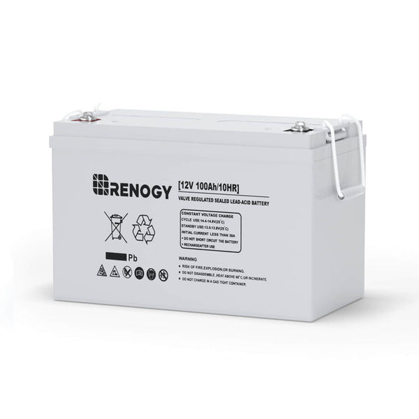 Renogy RNG-BATT-AGM12-100 - Batería Renogy de ciclo profundo AGM de 12 V y 100 Ah para productos fuera de la red, vehículos recreativos