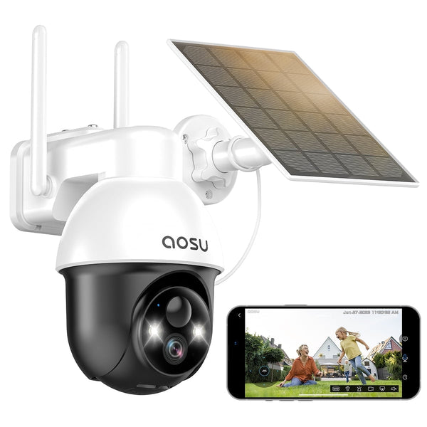 AOSU Solar/Battery Powered Wireless Outdoor Security Camera- C9L2BA11