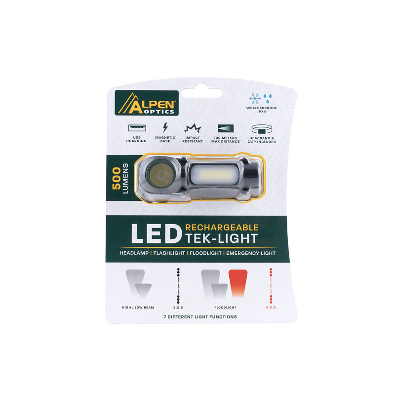 Alpen LED Rechargeable Tek-Light Headlamp