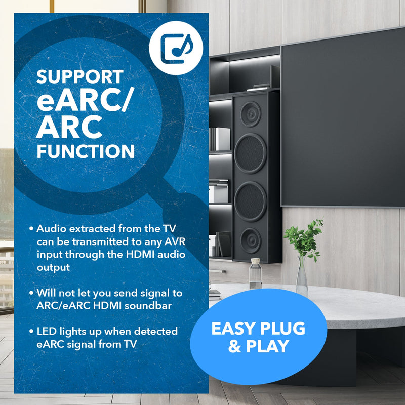 EARC Audio Extractor 4K@60Hz, Downmixing L/R HDMI Downscaler & 2.0 ARC Support, 18Gbps Bandwidth (HDA-939)