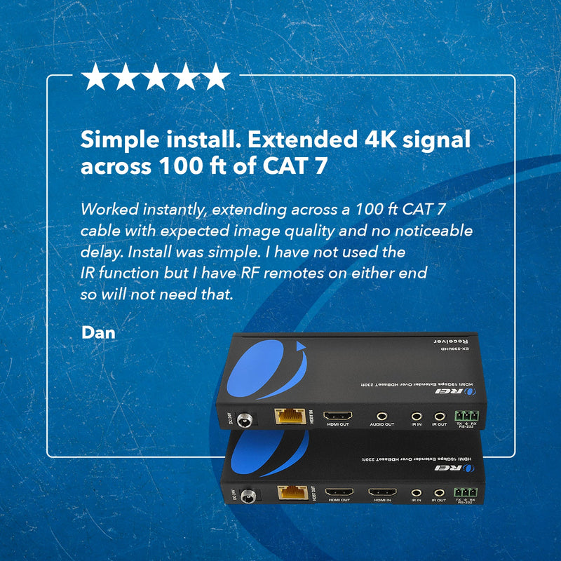 Ultra HD HDBaseT HDMI Extender Upto 230ft @4K Over Cat5e/6 (EX-230UHD)