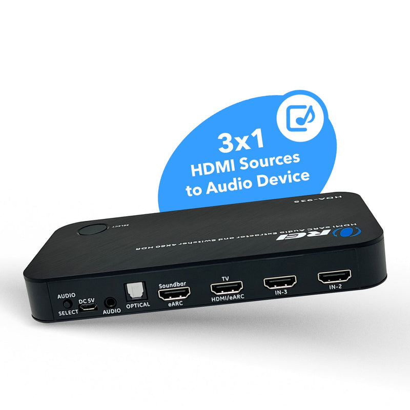 Dual HDMI eARC Audio Extractor 4K@60Hz with Optical Port & 3.5mm jack, 18Gbps bandwidth (HDA-935)